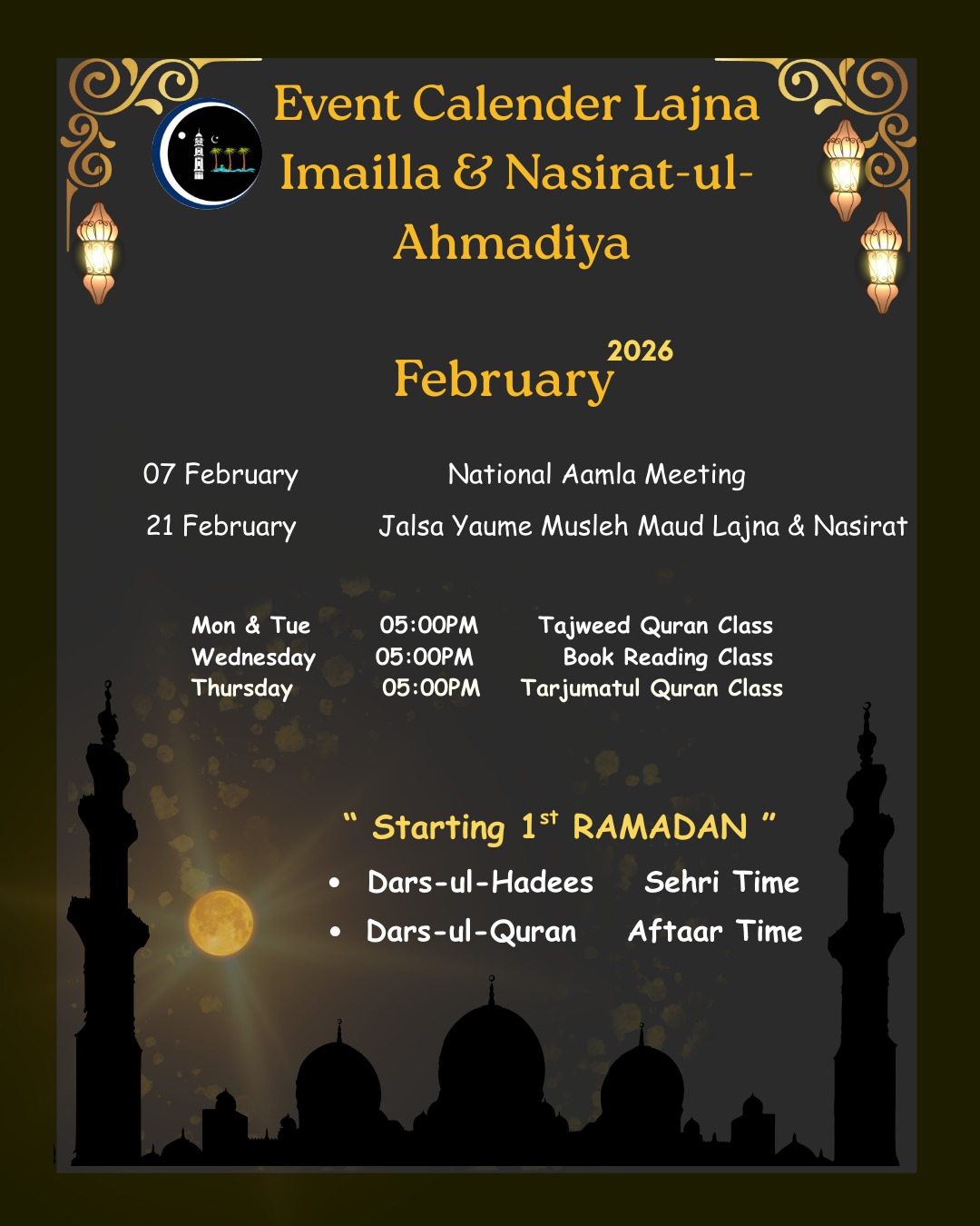 February 2026 Event Calendar